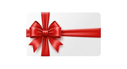 A red gift card with ribbon. featuring Gift, card, present. This image is ideal for use in various financial contexts.