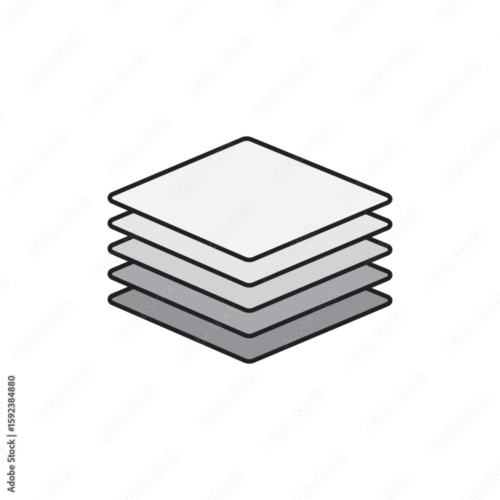 Poster stacked layers icon in outline and solid vector