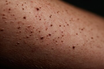 Fototapeta premium Close-up skin, numerous small dark spots