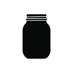 Simple black silhouette of a mason jar
