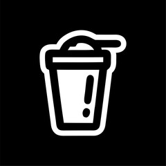 Bold Apple Outline Icon in Black and White
