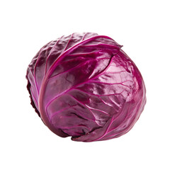Fototapeta premium A fresh head of red cabbage also known as purple cabbage isolated on a transparent background png