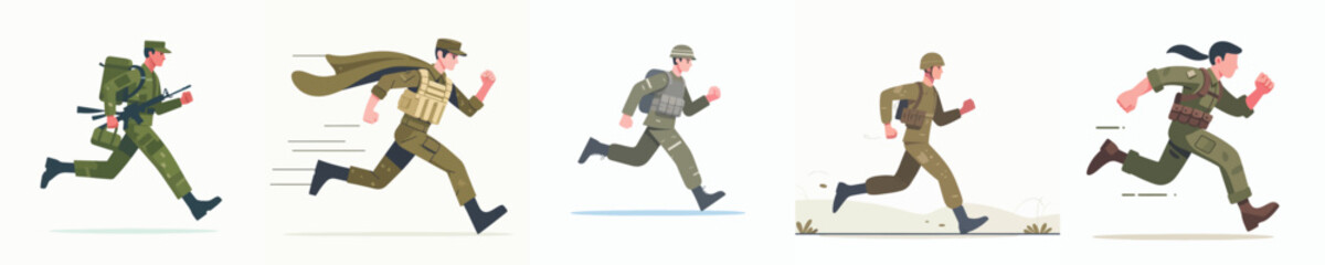 soldier character vector running