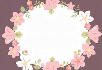 Elegant Pastel Floral Frame and Border Design: Trendy Wedding Decor, Botanical Art, Hand-Drawn Elements, Cheerful Spring Arrangements for Creative Invitations & Decorative Graphics