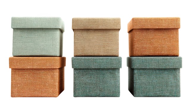 Vibrant stack of colorful boxes, a modern geometric still life composition colorful