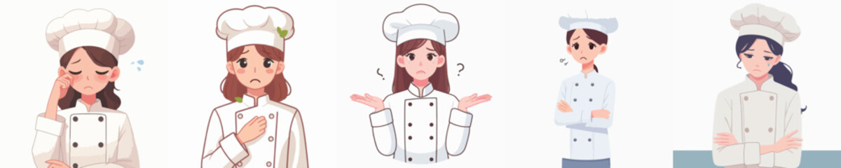sad expression chef character vector