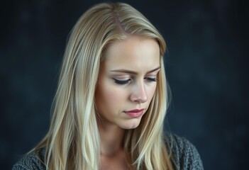 Fototapeta premium Moody portrait of a melancholic woman