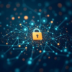 Fototapeta premium Security network data protection cyber safety digital lock technology connection secure