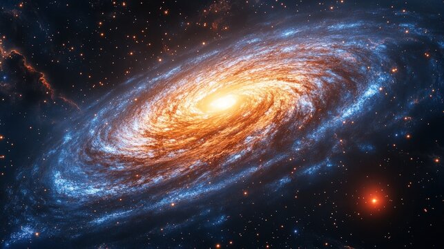 Spiral galaxy in deep space