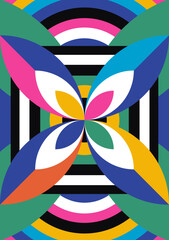 Abstract geometric background. Bauhaus, Memphis minimalist retro poster graphic vector illustration.