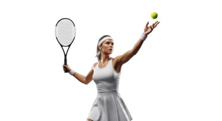 Tennis Player Serving the Ball PNG Free Download Sport Female Athlete Action