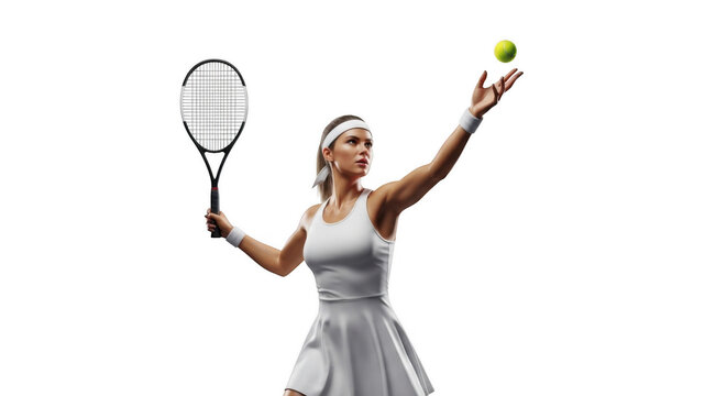 Tennis Player Serving the Ball PNG Free Download Sport Female Athlete Action