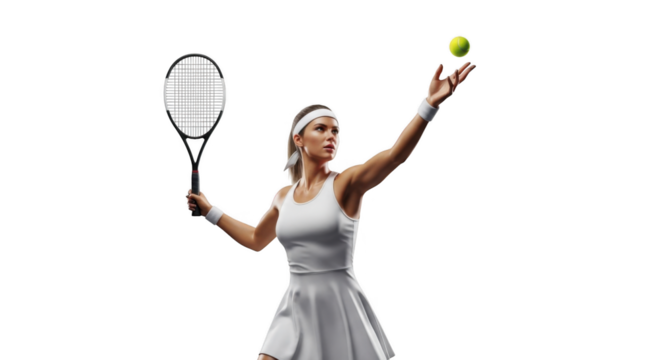 Tennis Player Serving the Ball PNG Free Download Sport Female Athlete Action