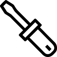 screwdriver pictogram vector icon on white or transparent background. plumbing tools. Editable and Printable sticker.