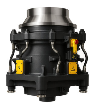 Cone crusher with a steel frame and replaceable manganese liners for durability in a rock quarry.