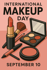 International makeup day, with makeup tools and September 10
