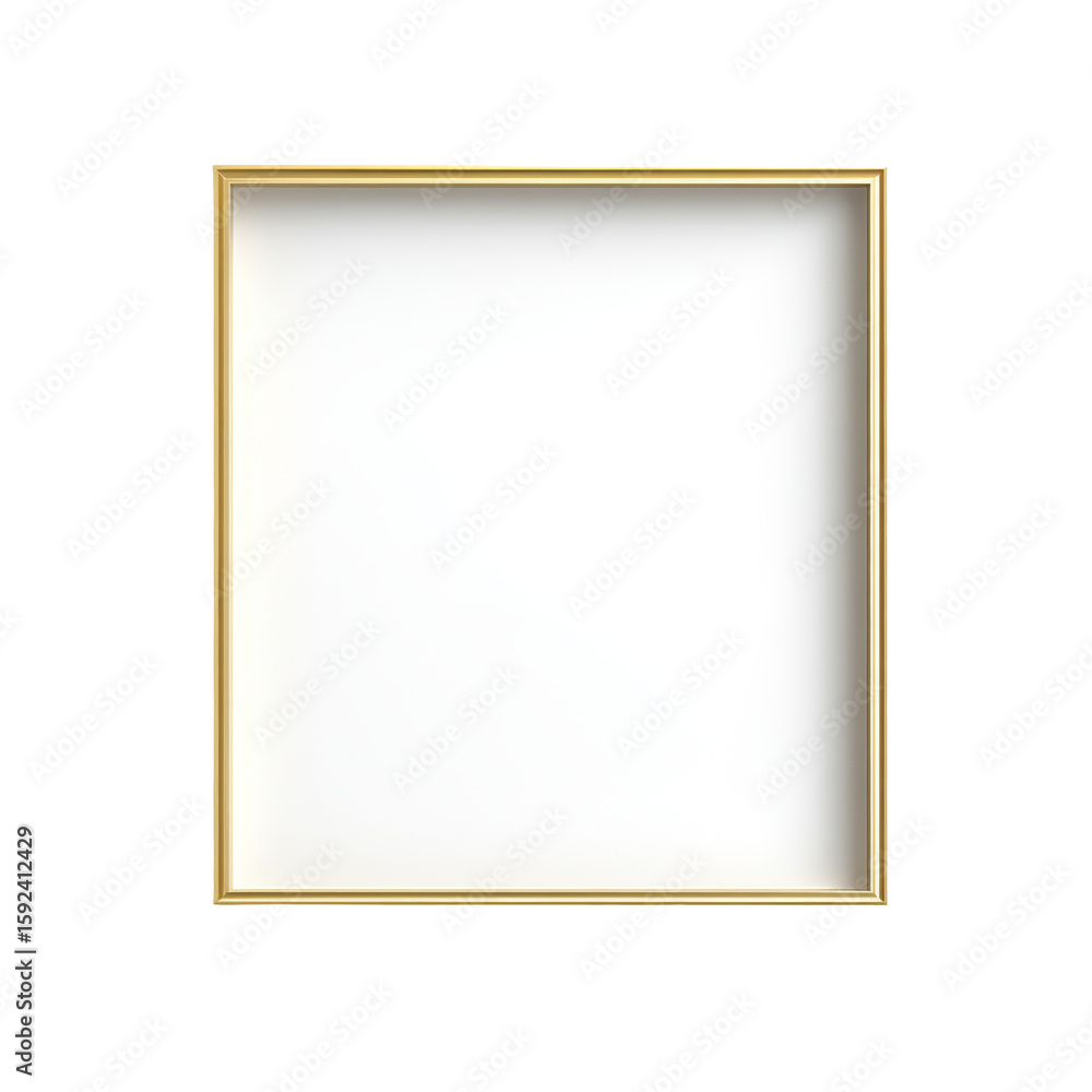 Poster elegant square gold frame with minimalistic design for art display or decoration