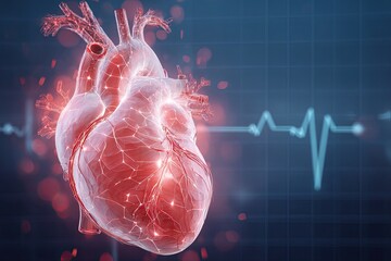 3D anatomical heart with EKG overlay