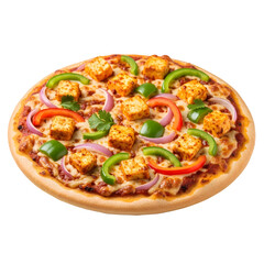 Delicious Indian Paneer Pizza with Vegetables.