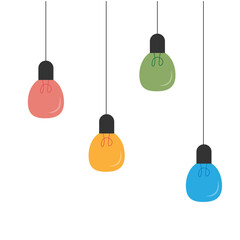 vector design interior colorful hanging lamp