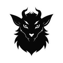 Fototapeta premium Silhouette vector of a chimera head with mythical creature elements for fantasy theme Vector illustration