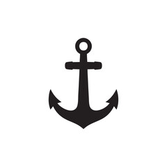 Black Anchor Silhouette Symbolizing Stability, Security and a Nautical Theme
