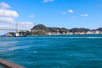 Kanmon Bridge in Kitakyushu City, Fukuoka Prefecture, Japan