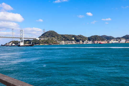 Kanmon Bridge in Kitakyushu City, Fukuoka Prefecture, Japan