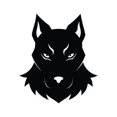 Fototapeta premium Silhouette vector of a cerberus head with three fierce dog heads for mythical beast theme Vector illustration
