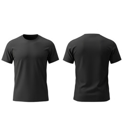 Dark Gray Crew Neck T-Shirt Mockup: Front and Back Views, Realistic 3D Render, Minimalist Style, Clean Design, Perfect for Branding and Apparel Presentations and isolated transparent background,