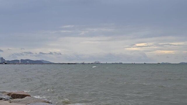 The sea, Bang Phra Subdistrict, Sriracha District, Thailand