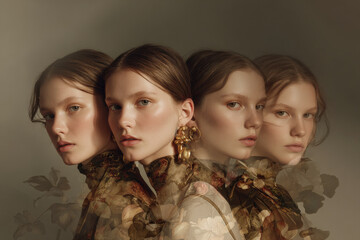 stunning portrait of matching models showcasing evolution of modern portrait technology