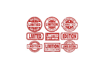 Obraz premium Limited Edition Rubber Stamp PNG Set – Vintage Stamp Sticker Icons – Isolated on Transparent Background PNG for Labels & Promotional Design