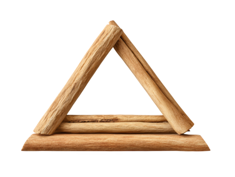 Geometric simplicity, wooden triangle structure with overlaying pieces – a captivating design study - Powered by Adobe