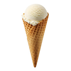Vanilla Ice Cream in a Waffle Cone.