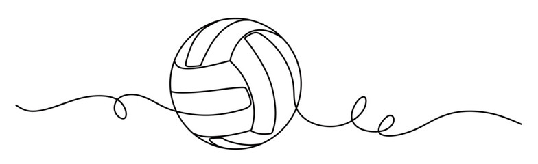 continuous line art of a volleyball. volleyball sports concept. this icon is for a volleyball match poster. © mamat
