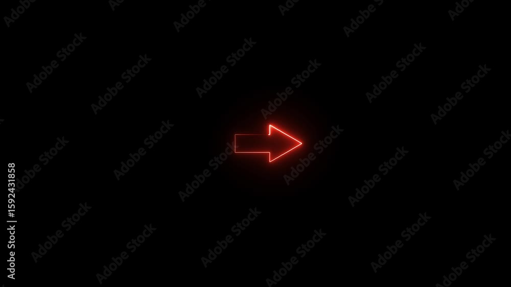 Poster arrow-shaped neon sign. neon arrow symbol icon. directional sign arrow points to the right ,abstract