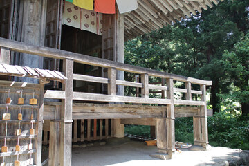 buddhist temple (konpon chudo hall) in yamadera in japan
