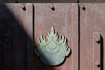 in a shinto temple (suwa shrine) in yamagata in japan 
