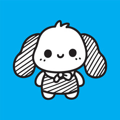 Draw banner cute puppy