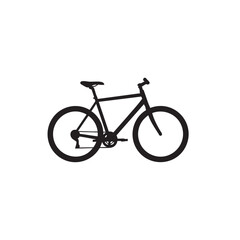 Fototapeta premium Silhouette of a bicycle with white background ready for a ride
