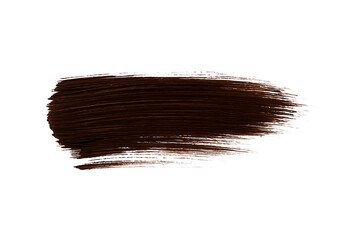 Rich chocolate brown mascara smudge brush stroke isolated on transparent background