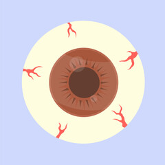 vector illustration of an eye with brown lenses