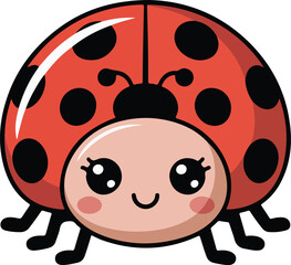 Fototapeta premium A cute ladybug with a friendly smile, exuding charm and delight