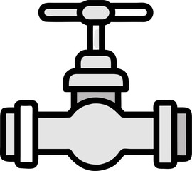 gate valve vector icon on white or transparent background. plumbing tools. Editable and Printable sticker.