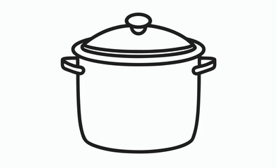 Cooking pot silhouette, kitchenware vector icon, cookware black illustration, vector pot icon silhouette illustration