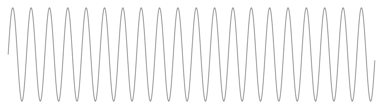 sine wave from paths in vector format - 20 periods, constructed as a curved line perfect for further processing as svg