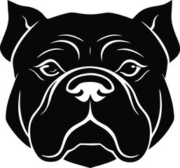 Bulldog face silhouette showing tough character dog lover art
