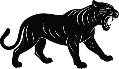 Tiger roar echoing through forest, intense animal illustration