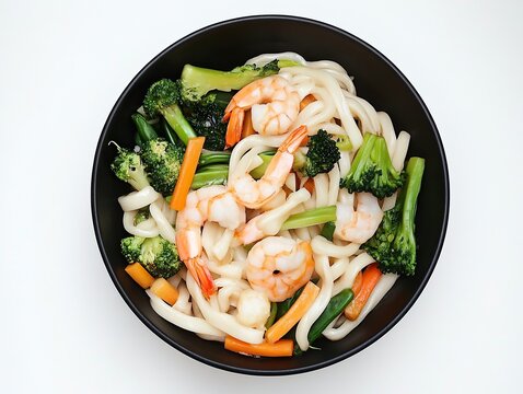 Udon Noodles with Shrimp and Vegetables: A colorful and flavorful dish perfect for a light meal.